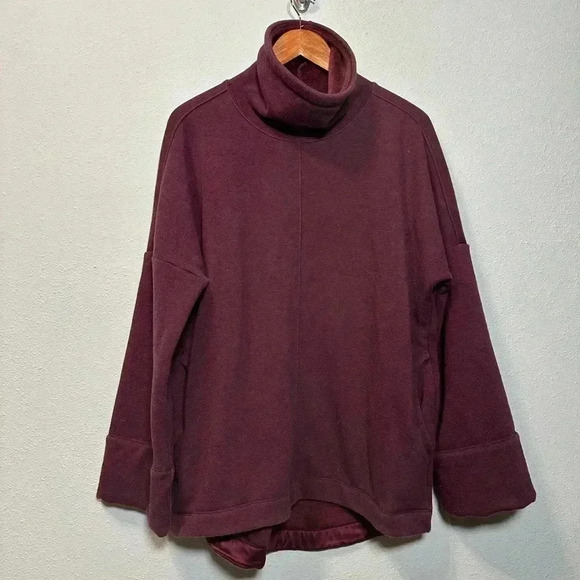 KARMA FUNNEL NECK SWEATSHIRT spiced Cabernet size Medium Athleta - Picture 2 of 5